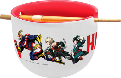 Stor my hero academia – Deku, Katsuki und All-Might-Ramen-Schüssel mit Stäbchen