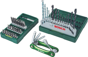 Bosch x-line Bohrerset – 41-teilig – für Holz, Metall und Stein – mit multifunktionalem Innensechskantschlüsselsatz