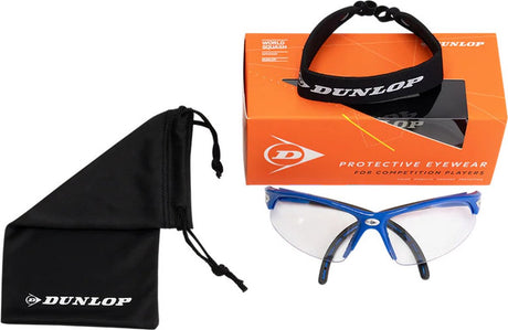 Dunlop squashbril i-armor blauw verstelbaar