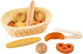 Small Foot - Brotkorb aus Kunststoff mit Spielbrot, 12 Stück.