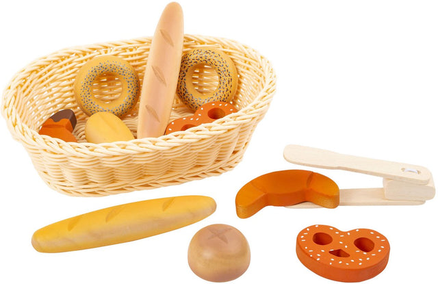 Small Foot - Brotkorb aus Kunststoff mit Spielbrot, 12 Stück.