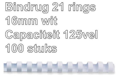 Gbc combbind 16mm weiß d100x