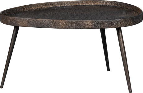 Woood crude bijzettafels - zink - antique bronze - 39x71x52