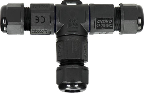Orno wasserdichter Kabelverbinder 3-adrig – T-Splitter – Schnellkupplung – IP68-Stecker (Spleißbox, Kabelbox, Kabelhülse)
