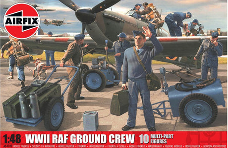 Airfix 1:48 04702 Britische Soldaten des Zweiten Weltkriegs – Raf-Bodenmannschaft – Plastikmodellbausatz mit 10 Figuren