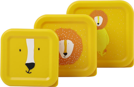 Trixie set van 3 snackdoosjes - mr. lion - 3-delige snackbox - makkelijk te openen - ideaal voor kinderen