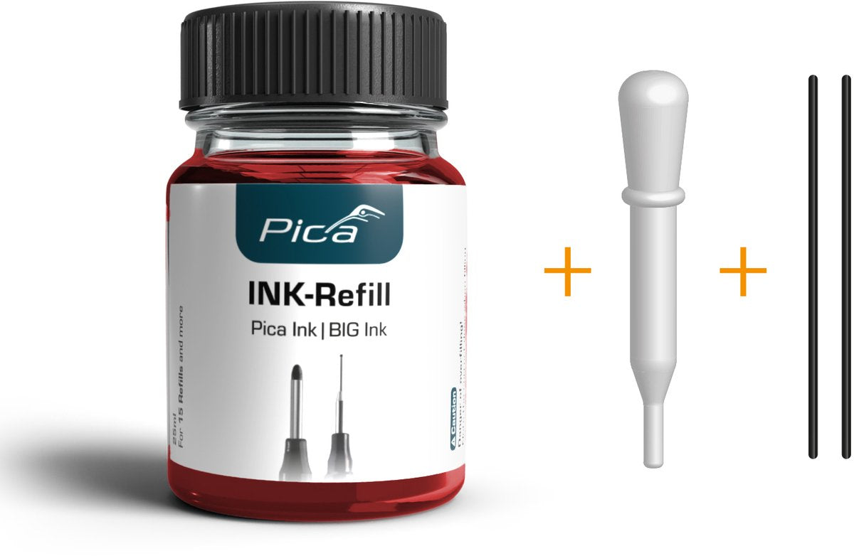 Pica 55840 navulset ink big ink rood 25 ml