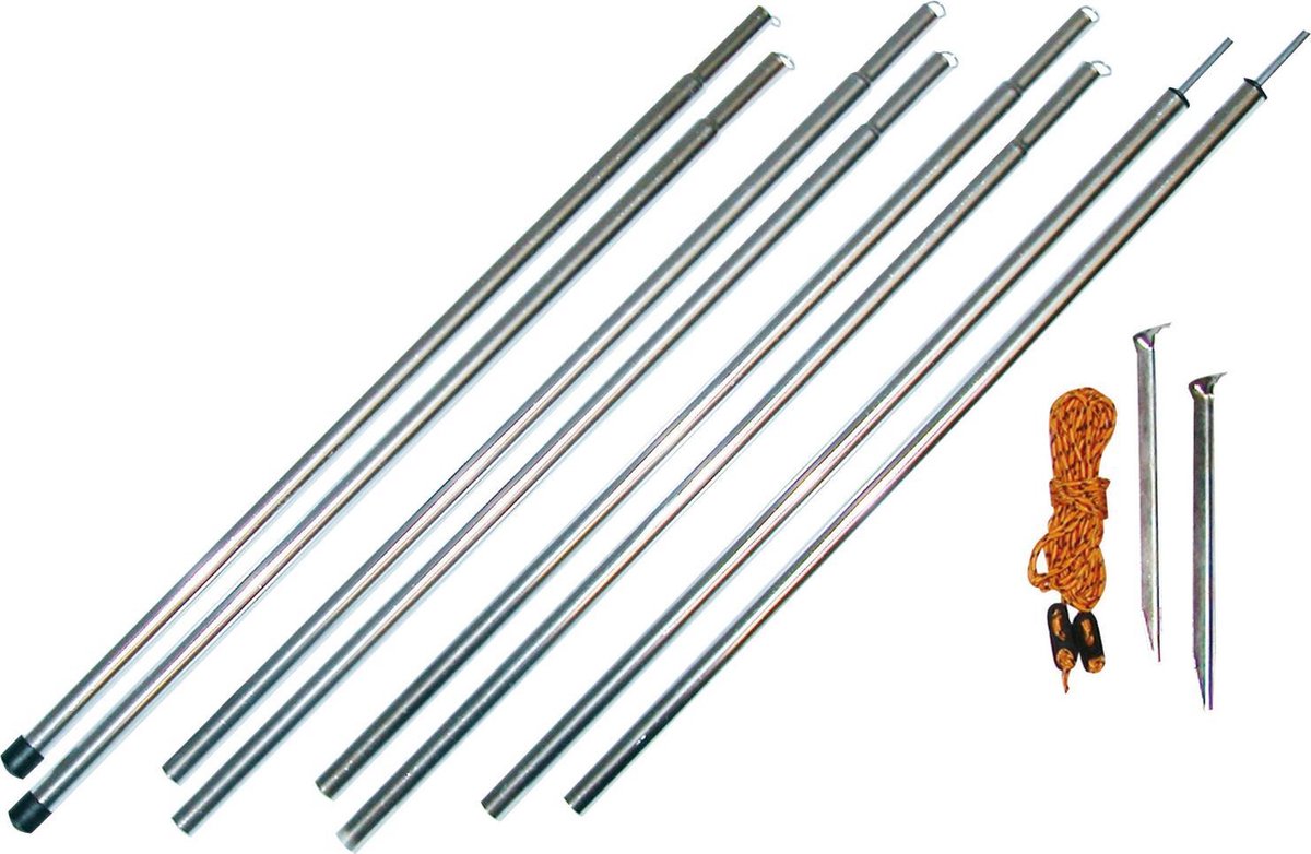 Markisenstangen 20 mm 150 cm Aluminium grau 4-teilig