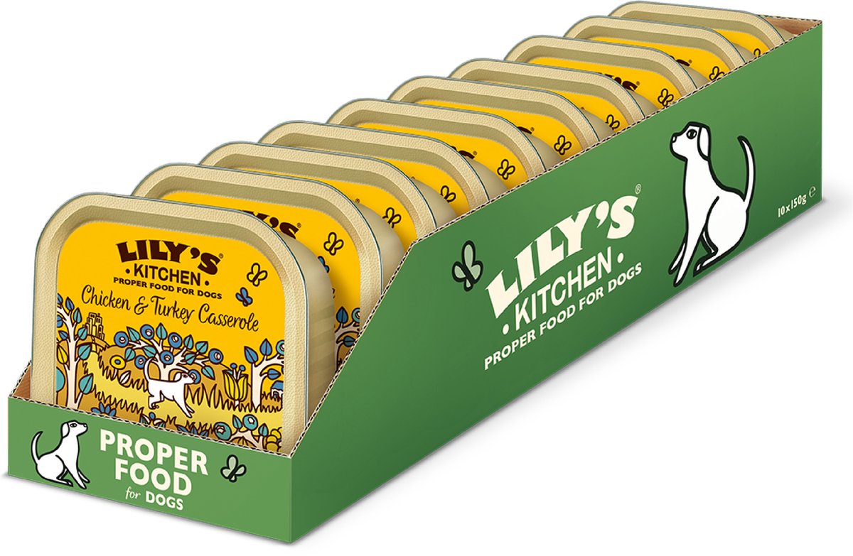 Lily's Kitchen - Hundefutter - Nassfutter - Hähnchen-Truthahn-Auflauf - 10 x 150 g