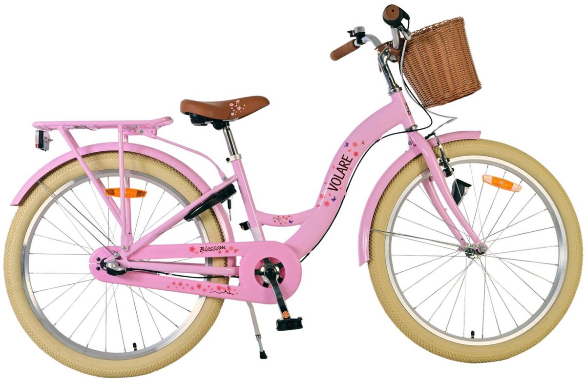 Volare Blossom Kinderfahrrad – Mädchen – 24 Zoll – Pink – 3 Gänge