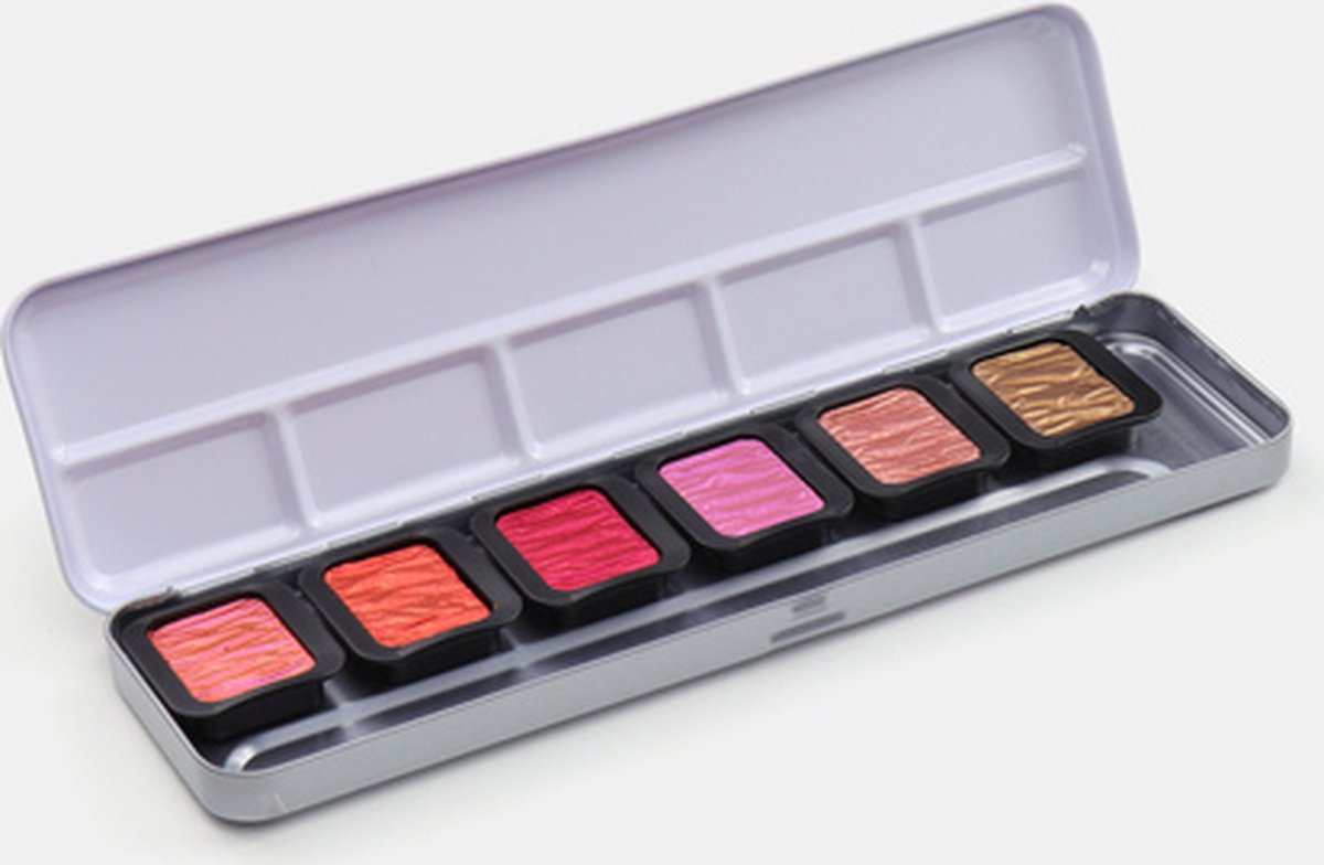 Finetec® Perlmutt-Aquarellfarben-Set warm | 6 Farben