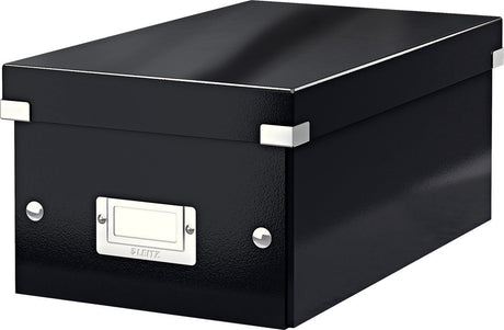 Leitz wow click store Aufbewahrungsbox aus Karton – 84 % recycelter Karton – 21 x 15 x 35,2 cm (BxHxT) – ideal für den Heimarbeitsplatz – Schwarz