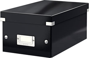 Leitz wow click store Aufbewahrungsbox aus Karton – 84 % recycelter Karton – 21 x 15 x 35,2 cm (BxHxT) – ideal für den Heimarbeitsplatz – Schwarz