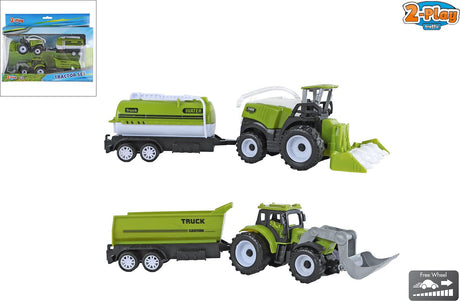 2-Spiel-Traktor und kombinierbar mit 2 Anhängern, Freilauf 24cm