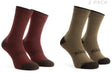 Rogelli merino wool dames en heren 2 pack fietssokken - bordeaux bruin