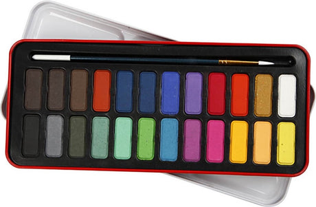 Colortime https: www.cchobby.nl Aquarell-Set-Größe-12x30-mm-verschiedene-Farben-24-Farbe-1-Box