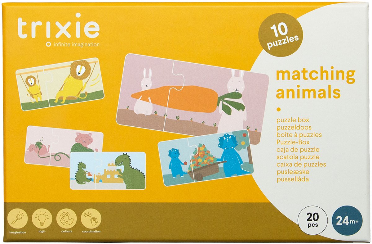 Trixie | puzzeldoos - dieren matchen - 10 duo puzzels
