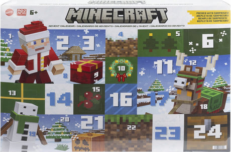 Mattel Minecraft-Adventskalender – Spielzeugfiguren-Set – 24 Tage voller Spaß – ab 6 Jahren