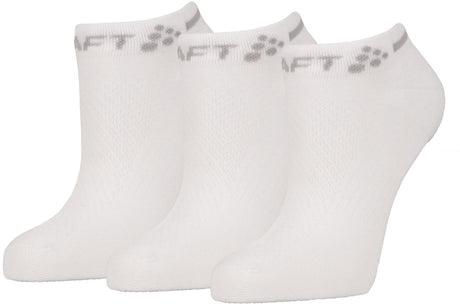 Craft Active Shaftless Sock 3er-Pack Unisex-Sportsocken – Weiß