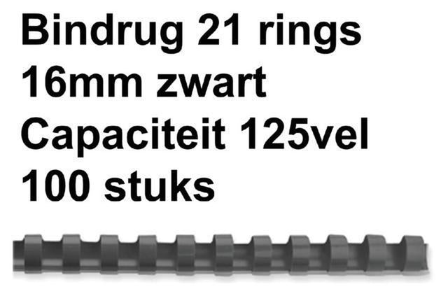 Gbc combbind 16mm schwarz d100x