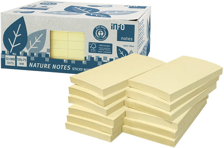 Info notes info sticky notes - 12 x 100 vel - 125x75mm - geel - in-5655-11