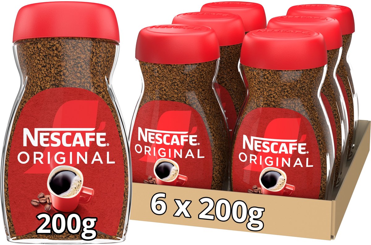 Nescafé Original Instantkaffee – 6 Kannen x 200 g