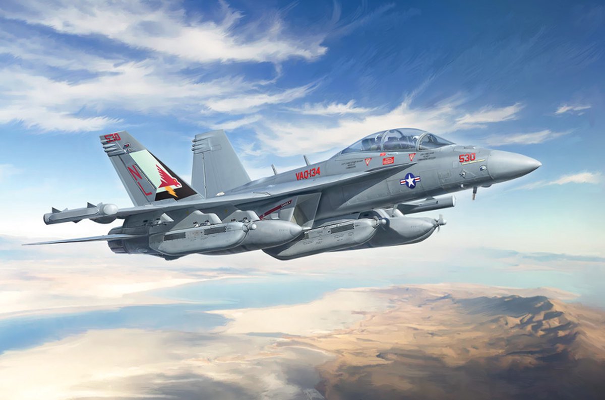 Italeri Modellbausatz Flugzeug – 2824 Boeing EA-18G Growler – US Navy – Raven Plastic – 1:48 – Modellbau