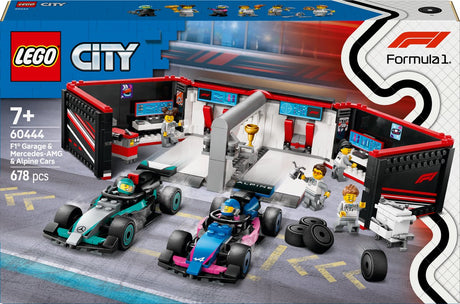 Lego City F1-Garage mit Mercedes-AMG- und Alpine-Autos – 60444