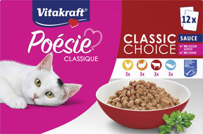 Vitakraft Poésie Classique Multipack - Nassfutter - Fleisch Fisch - 5 Packungen 12x85 gr