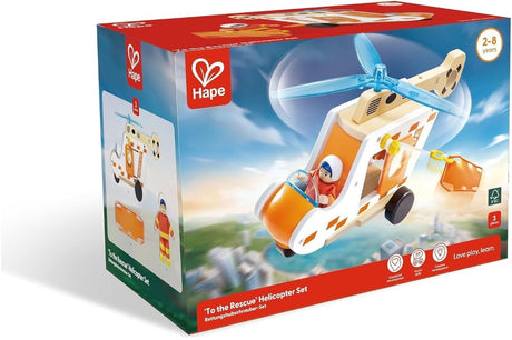 Hape houten ambulance helikopter - - vanaf 24 maanden