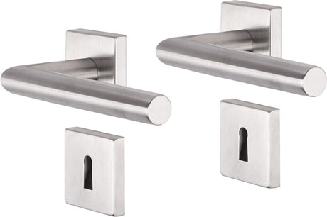 Impresso deurkruk - harrow - voor binnen - vierkant met vierkant sleutelrozet - rvs - 2 stuks