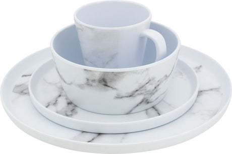 Eurotrail serviesset marble marmerlook 16 delig melamine