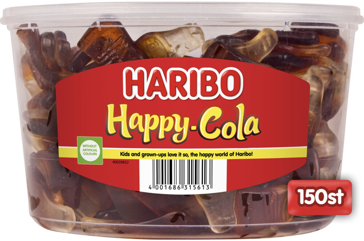 Haribo Happy Cola – Bonbons im Cola-Geschmack – 150 Stück Silo