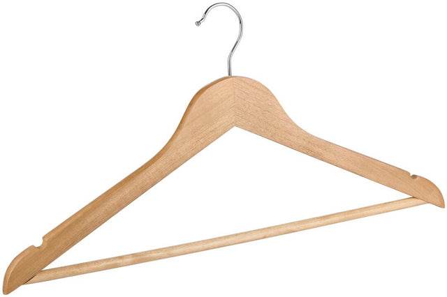 Alpina Kleiderbügel Holz – 5 Stück – Kleiderbügel aus Holz – Kleiderbügel-Set – Holzfarbe