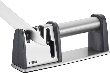 Gefu Messerschärfer Colt Pro – 4-in-1-Schärfsystem – für Messer und Scheren – Diamant, Wolframstahl und Keramik
