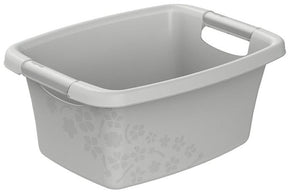 Rotho Blumen Wäschekorb 12l Cool Grey