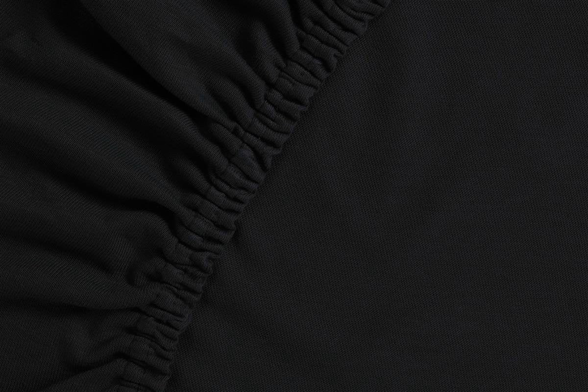 Ambiante jersey - hoeslaken - 200x200 210 - zwart