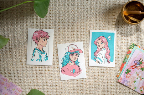 Edding Manga-Kreativset – Manga für Anfänger auf vielen verschiedenen Untergründen zeichnen – 1x 1800 Profipen Black – 4x 5300 Acrylmarker – 6x Blankokarten – 3x Vorlagen – 1x Schritt-für-Schritt-Erklärung – All-in-One-Set