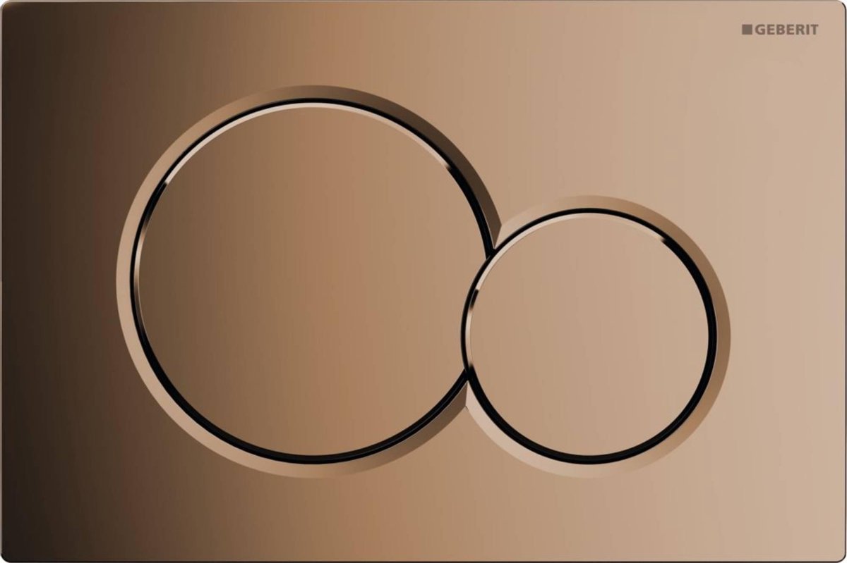 Geberit Sigma01 Bedienplatte - 2-Tasten-Unterputz - runde Tasten - edel - Messing glänzend gold