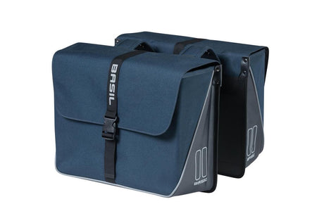 Basilikum Doppelfahrradbeutel, Wasserrepellent, dunkelblau Schwarz, 35l