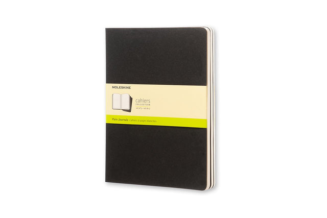 Moleskine cahier journals - extra large - blanco - zwart - set van 3
