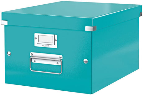 Leitz wow click store mittelgroße Aufbewahrungsbox aus Karton – 85 % recycelter Karton – für A4-Formate – ideal für das Büro und die Arbeit von zu Hause aus – eisgekühlt