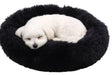 Flamingo-Hundebett – Donut-Hundebett – Katzenbett Pacha rund schwarz ø55 cm – extra weicher Luxus für Hund oder Katze