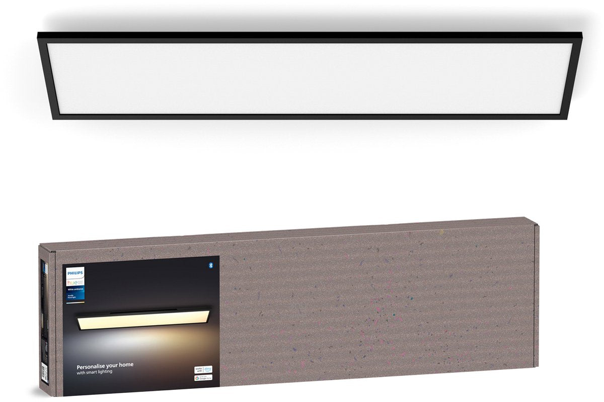 Philips hue aurelle paneellamp – warm- tot koelwit licht – zwart – rechthoekig