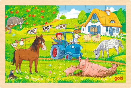Goki Holzpuzzle Bauernhof, 24-tlg.
