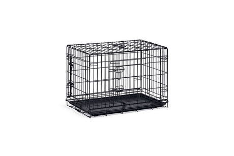 Beeztees hondenbench m - bench - 2 deuren - inklapbaar zwart - 81x55,5x61,5 cm