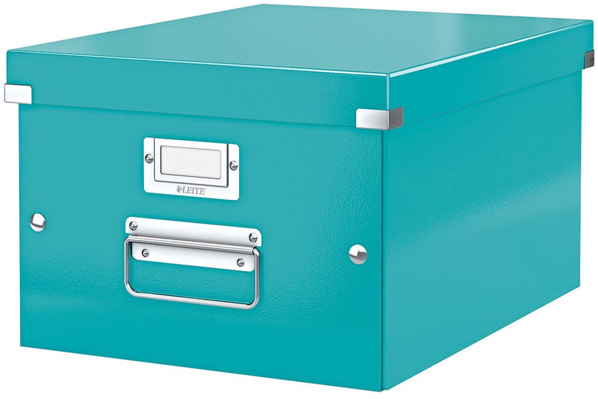 Leitz wow click store mittelgroße Aufbewahrungsbox aus Karton – 85 % recycelter Karton – für A4-Formate – ideal für das Büro und die Arbeit von zu Hause aus – eisgekühlt