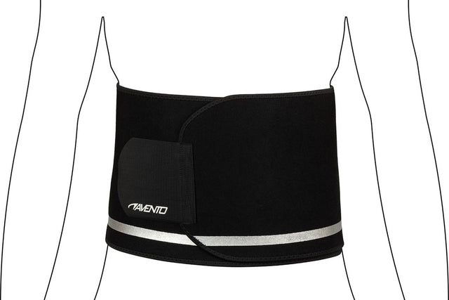 Avento sauna taille band - verstelbaar - zwart zilvergrijs - maat s m