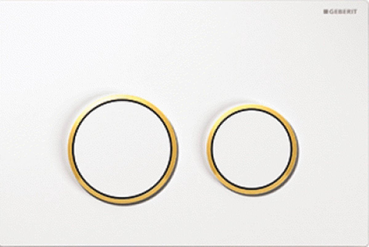 Geberit Omega20-Bedienplatte - 2-Tasten-Unterputz - rund - Weißgold weiß