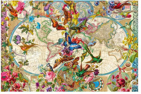 Ravensburger Puzzle Flora und Fauna Weltkarte – Puzzle – 2000 Teile